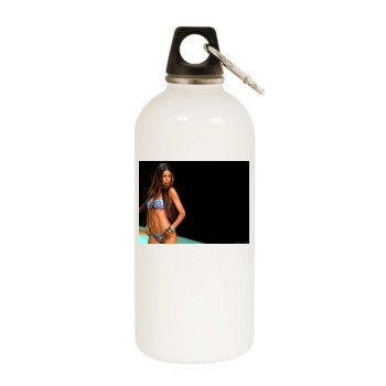 Adriana Lima White Water Bottle With Carabiner