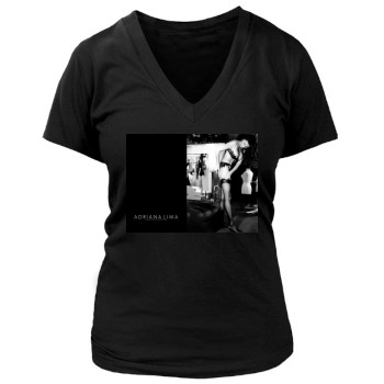 Adriana Lima Women's Deep V-Neck TShirt