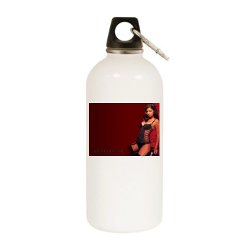 Adriana Lima White Water Bottle With Carabiner