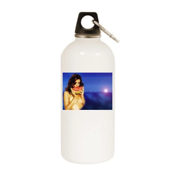 Adriana Lima White Water Bottle With Carabiner