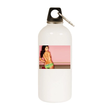 Adriana Lima White Water Bottle With Carabiner