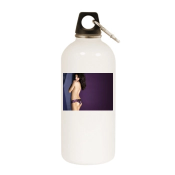 Adriana Lima White Water Bottle With Carabiner