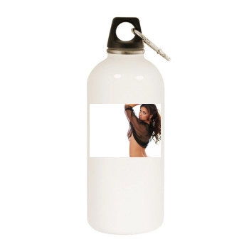 Adriana Lima White Water Bottle With Carabiner