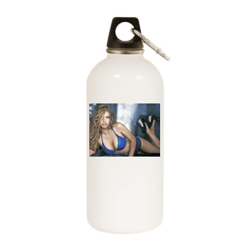 Adriana Lima White Water Bottle With Carabiner