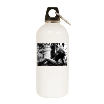 Anastacia White Water Bottle With Carabiner