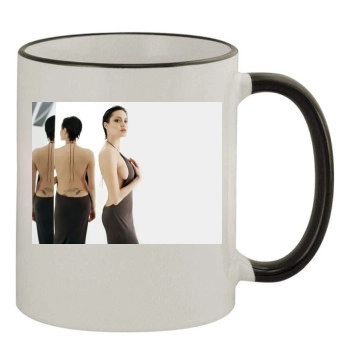 Angelina Jolie 11oz Colored Rim & Handle Mug