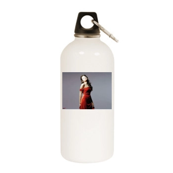 Angelina Jolie White Water Bottle With Carabiner