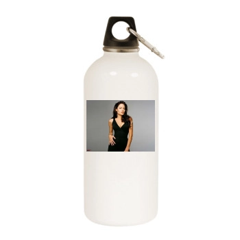 Angelina Jolie White Water Bottle With Carabiner