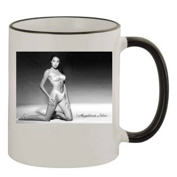 Angelina Jolie 11oz Colored Rim & Handle Mug