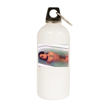 Angelina Jolie White Water Bottle With Carabiner