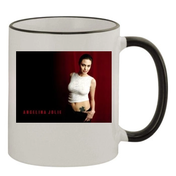 Angelina Jolie 11oz Colored Rim & Handle Mug