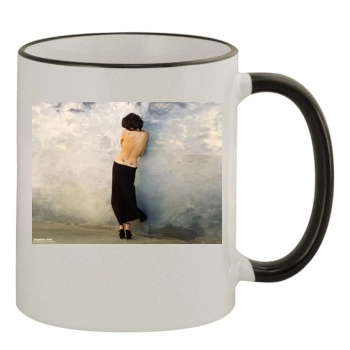 Angelina Jolie 11oz Colored Rim & Handle Mug