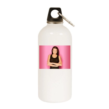 Angelina Jolie White Water Bottle With Carabiner