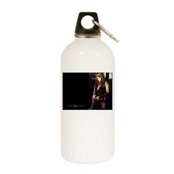 Angelina Jolie White Water Bottle With Carabiner