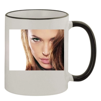 Angelina Jolie 11oz Colored Rim & Handle Mug