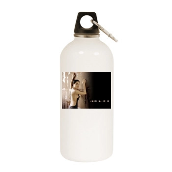 Angelina Jolie White Water Bottle With Carabiner