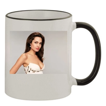 Angelina Jolie 11oz Colored Rim & Handle Mug