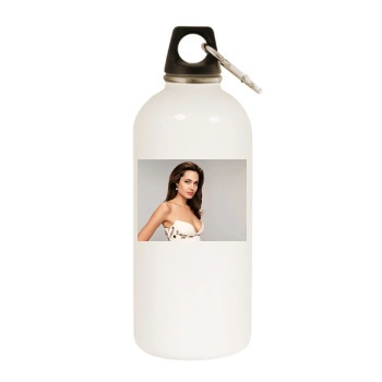 Angelina Jolie White Water Bottle With Carabiner