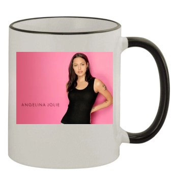 Angelina Jolie 11oz Colored Rim & Handle Mug