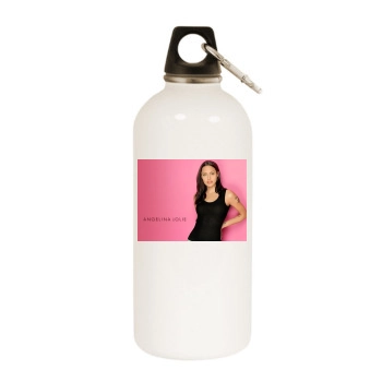 Angelina Jolie White Water Bottle With Carabiner