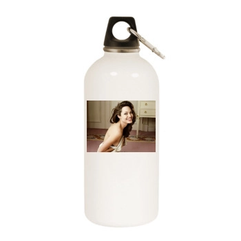 Angelina Jolie White Water Bottle With Carabiner