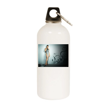 Angelina Jolie White Water Bottle With Carabiner