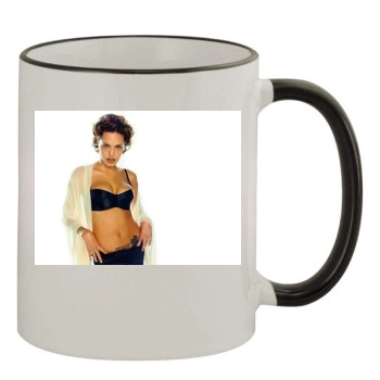 Angelina Jolie 11oz Colored Rim & Handle Mug