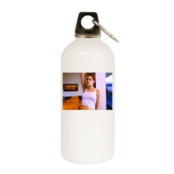 Angelina Jolie White Water Bottle With Carabiner