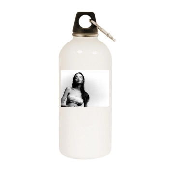 Angelina Jolie White Water Bottle With Carabiner