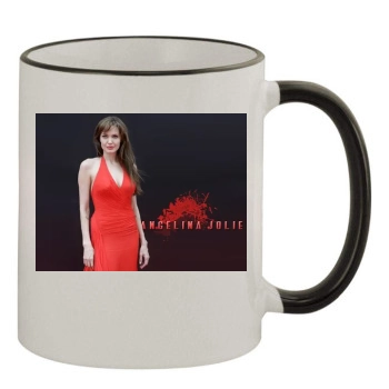 Angelina Jolie 11oz Colored Rim & Handle Mug