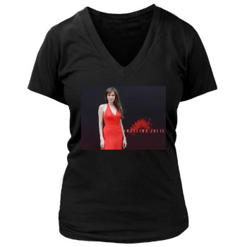 Angelina Jolie Women's Deep V-Neck TShirt