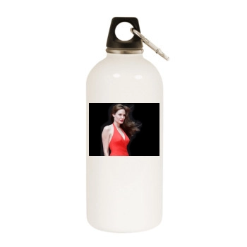 Angelina Jolie White Water Bottle With Carabiner