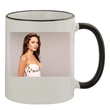 Angelina Jolie 11oz Colored Rim & Handle Mug