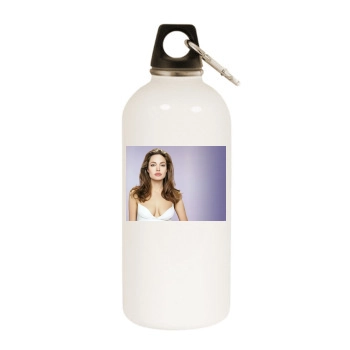 Angelina Jolie White Water Bottle With Carabiner