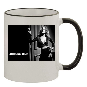 Angelina Jolie 11oz Colored Rim & Handle Mug