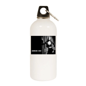 Angelina Jolie White Water Bottle With Carabiner