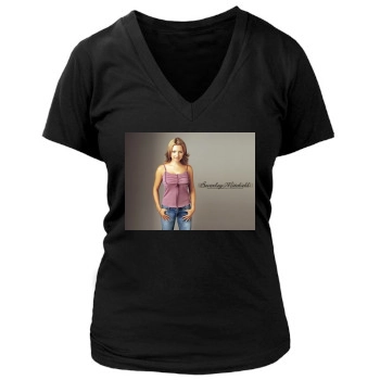 Beverley Mitchell Women's Deep V-Neck TShirt