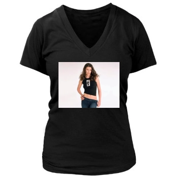 Bridget Moynahan Women's Deep V-Neck TShirt