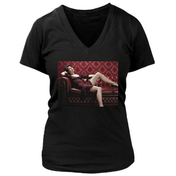 Bridget Moynahan Women's Deep V-Neck TShirt