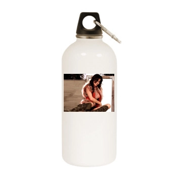 Brooke Burke White Water Bottle With Carabiner