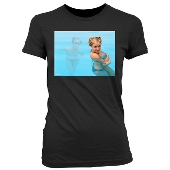 Cameron Diaz Women's Junior Cut Crewneck T-Shirt