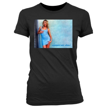 Cameron Diaz Women's Junior Cut Crewneck T-Shirt