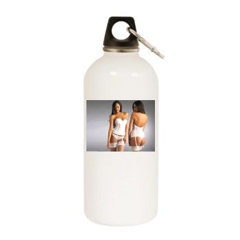 Candice Swanepoel White Water Bottle With Carabiner