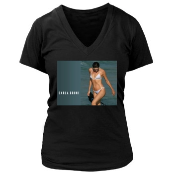 Carla Bruni Women's Deep V-Neck TShirt