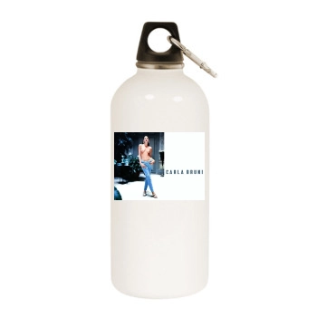 Carla Bruni White Water Bottle With Carabiner