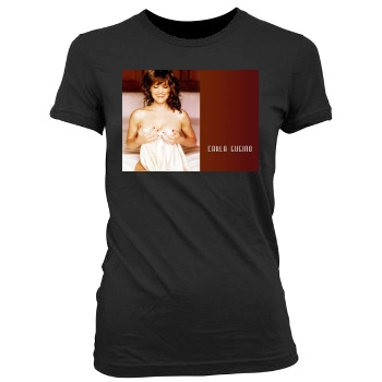 Carla Gugino Women's Junior Cut Crewneck T-Shirt