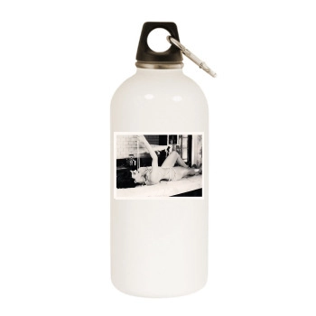 Carla Gugino White Water Bottle With Carabiner