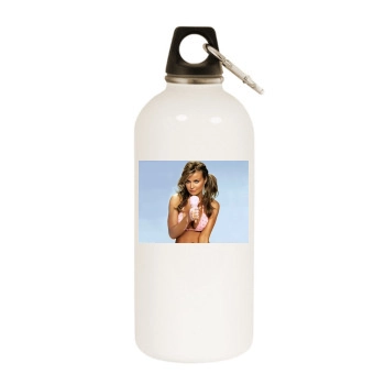 Carmen Electra White Water Bottle With Carabiner