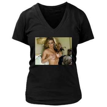 Carmen Electra Women's Deep V-Neck TShirt