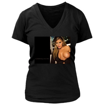 Carmen Electra Women's Deep V-Neck TShirt